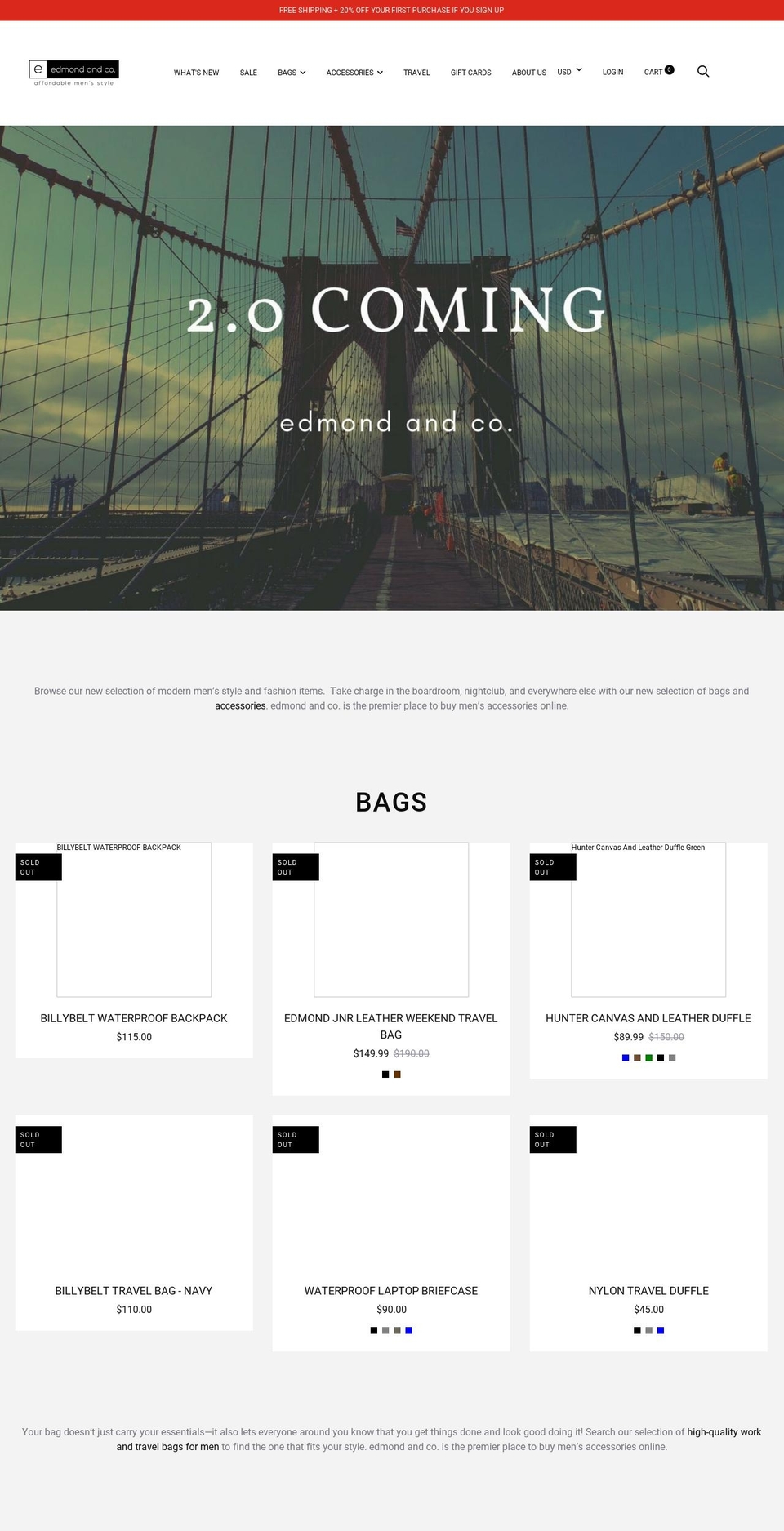edmondandco.com shopify website screenshot