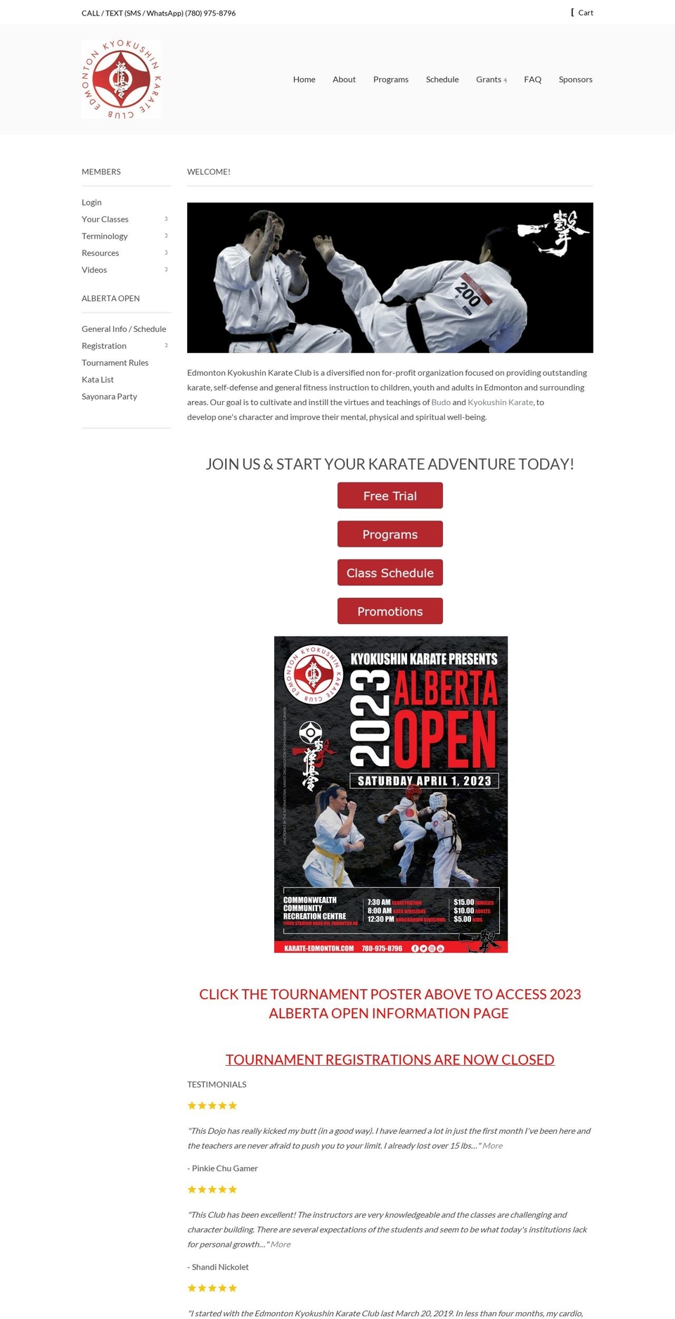 edmonton-kyokushin-karate-club.myshopify.com shopify website screenshot