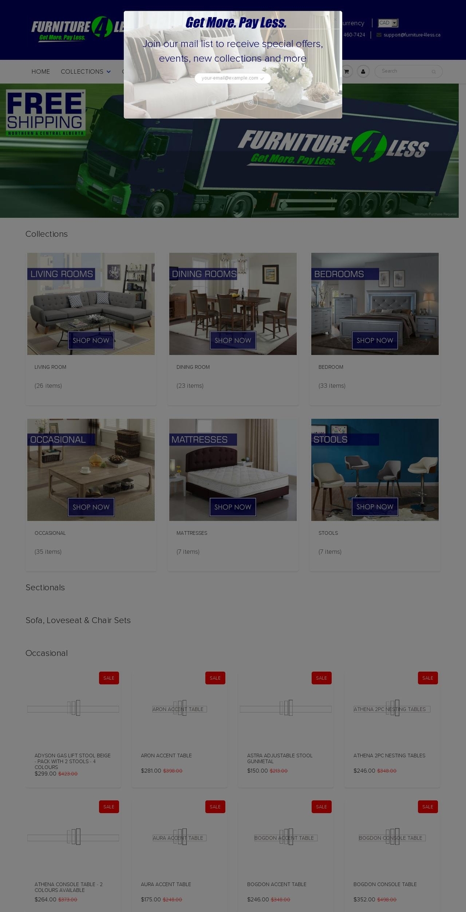edmontonfurniture.com shopify website screenshot