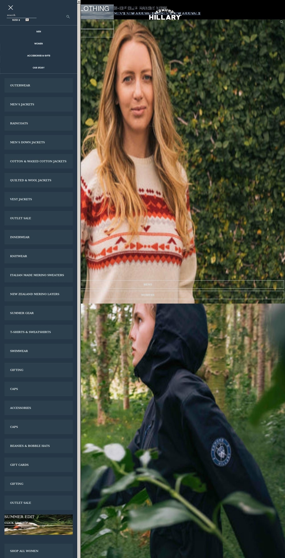 edmundhillary.com shopify website screenshot