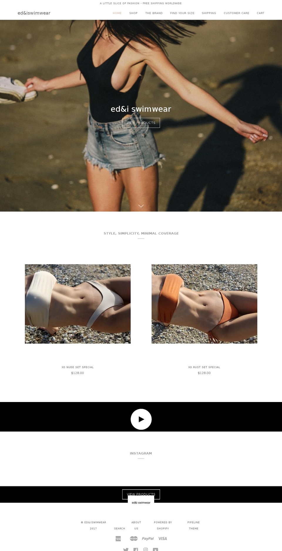 edniswimwear.com shopify website screenshot