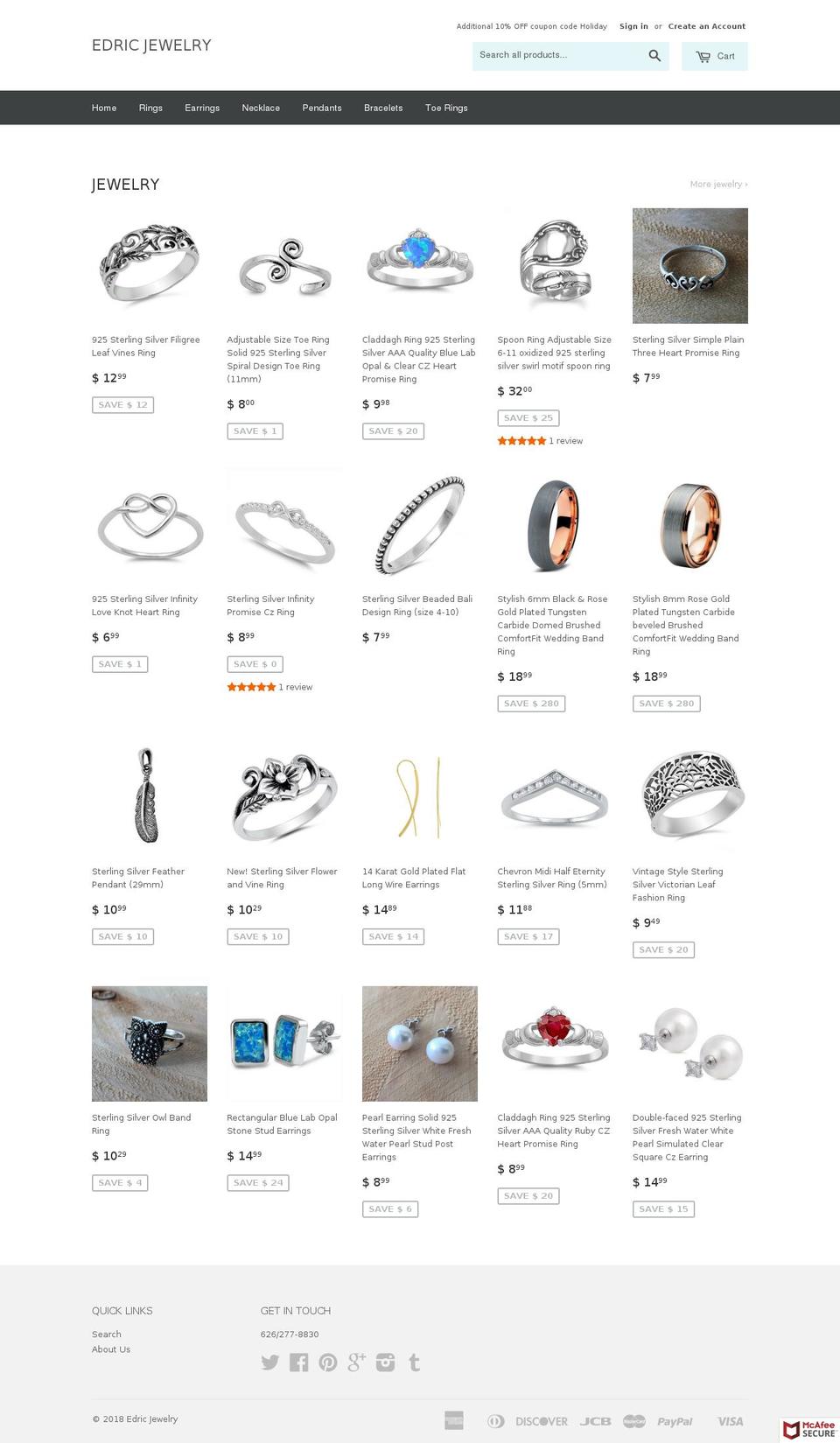 edrics.com — Shopify storefront screenshot