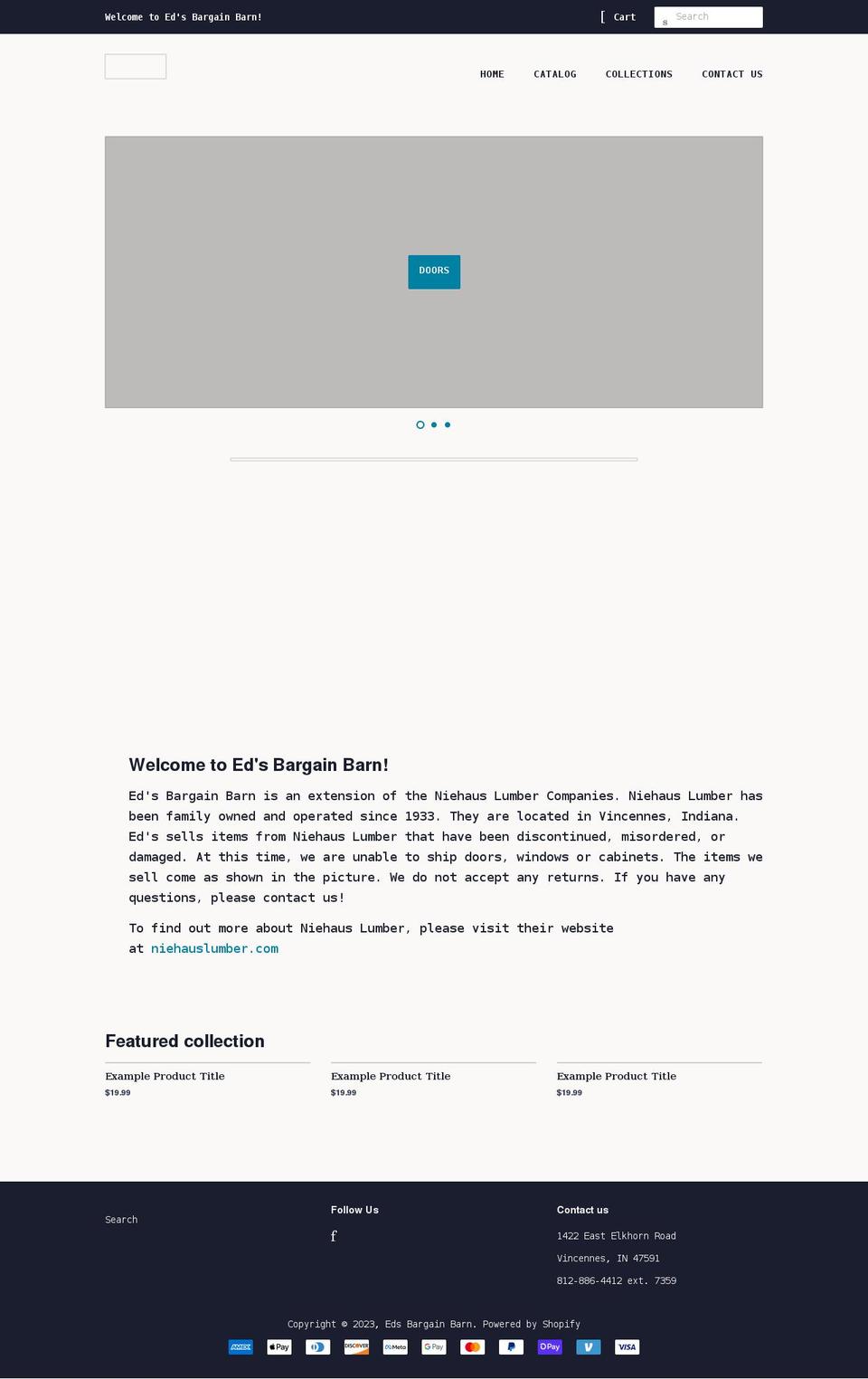 edsbargainbarn.com shopify website screenshot