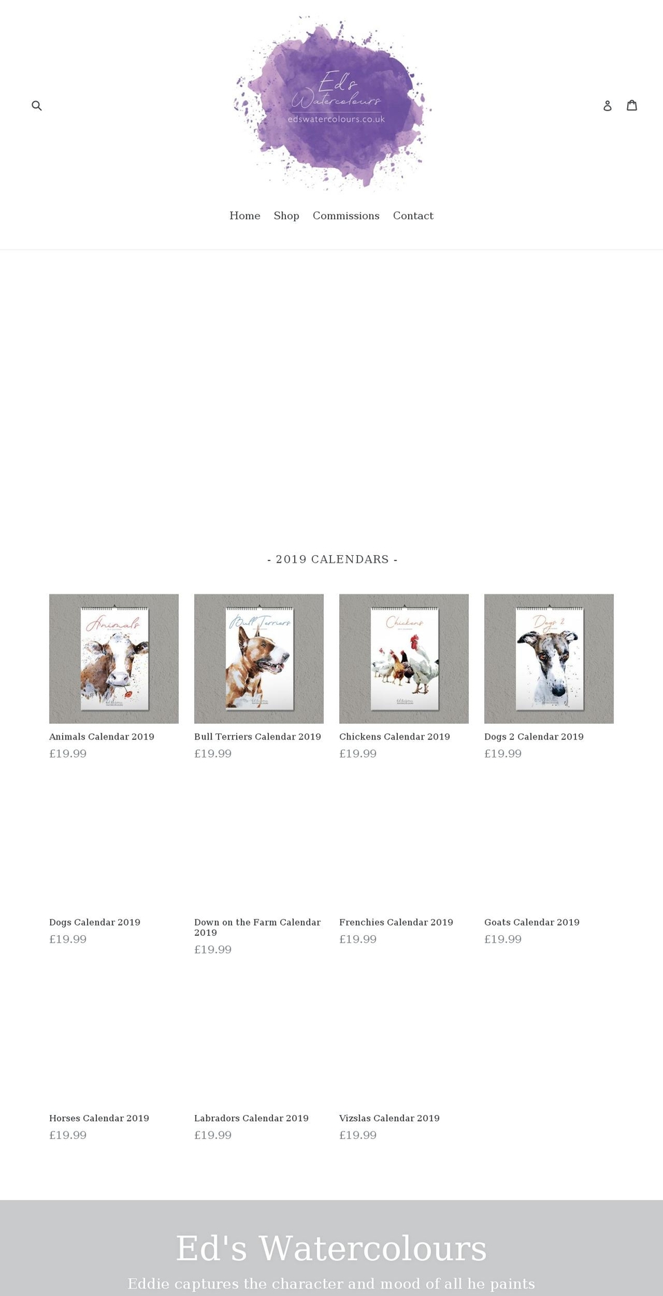 edswatercolours.com — Shopify storefront screenshot