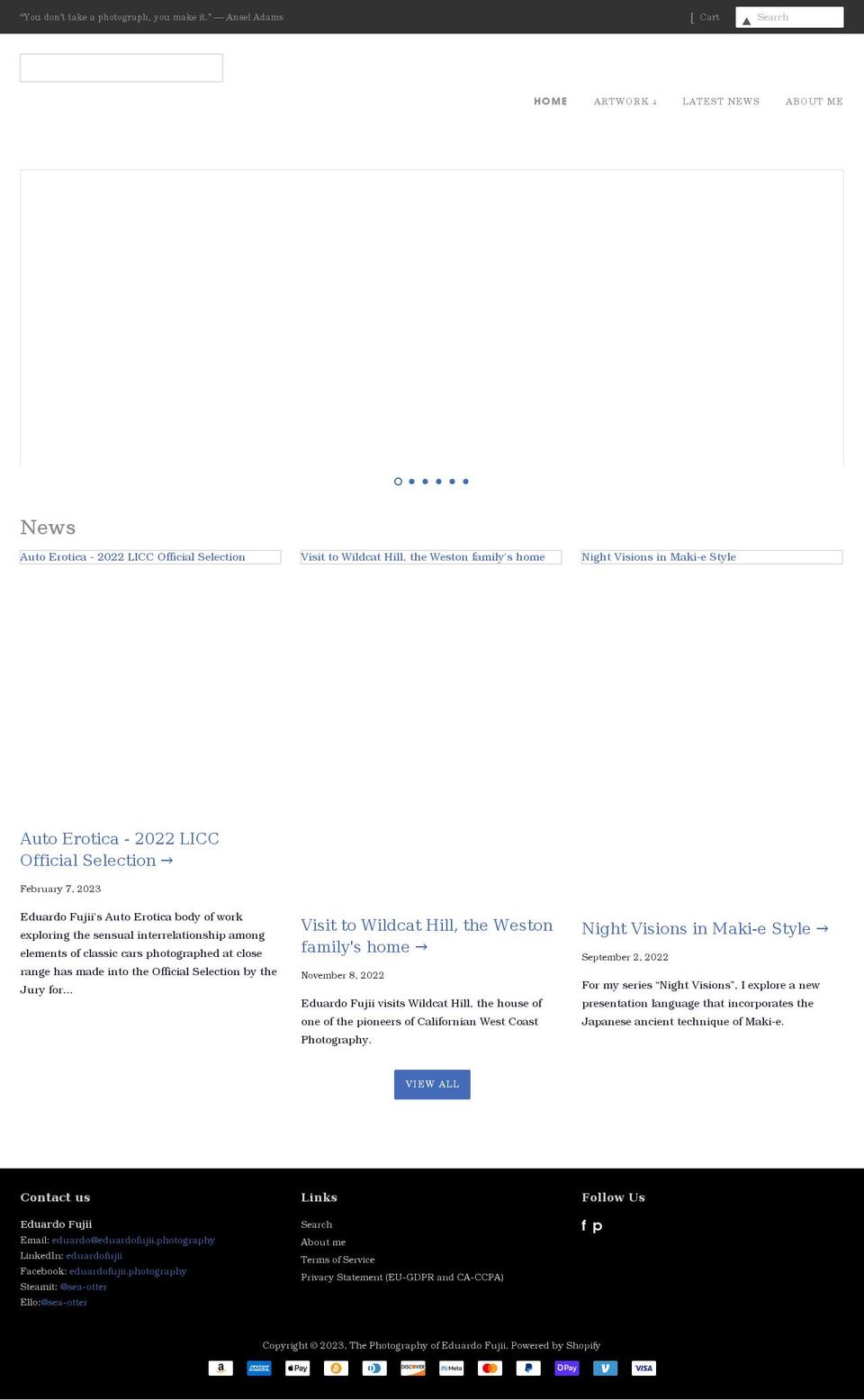 eduardofujii.com — Shopify storefront screenshot