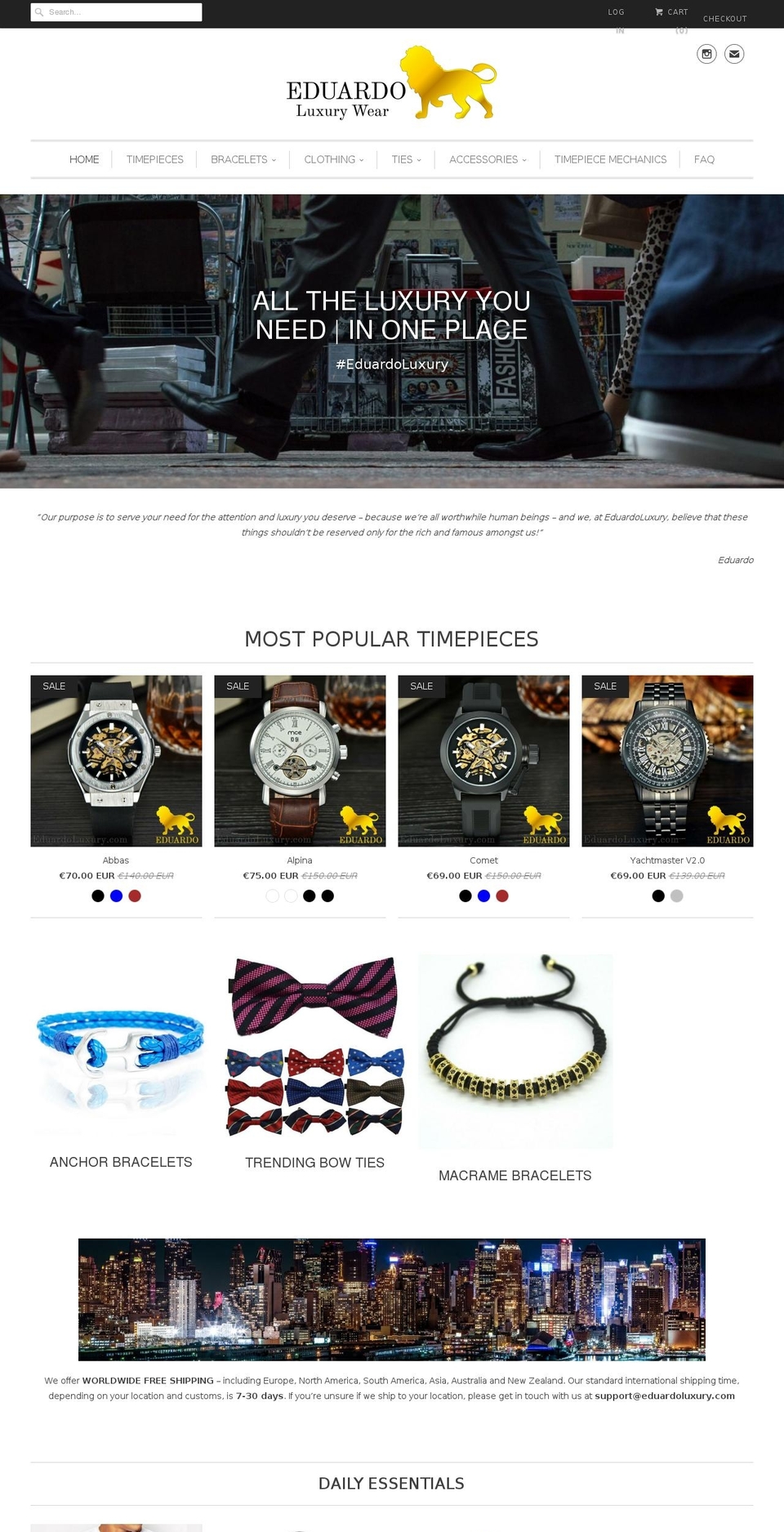 eduardoluxury.com shopify website screenshot