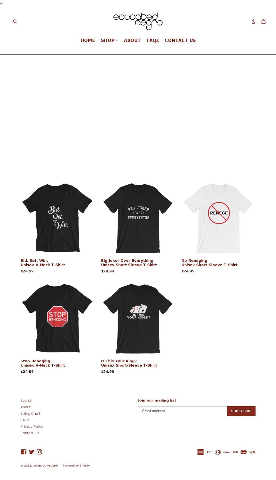 educatednegro.com — Shopify storefront screenshot