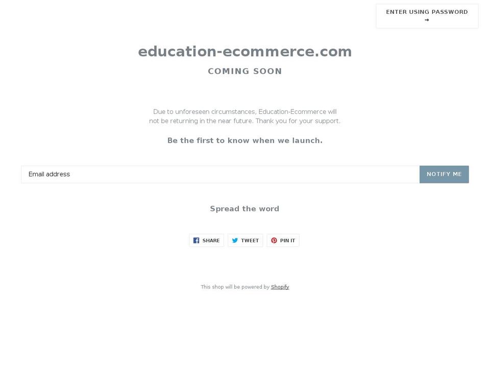 education-ecommerce.com — Shopify storefront screenshot