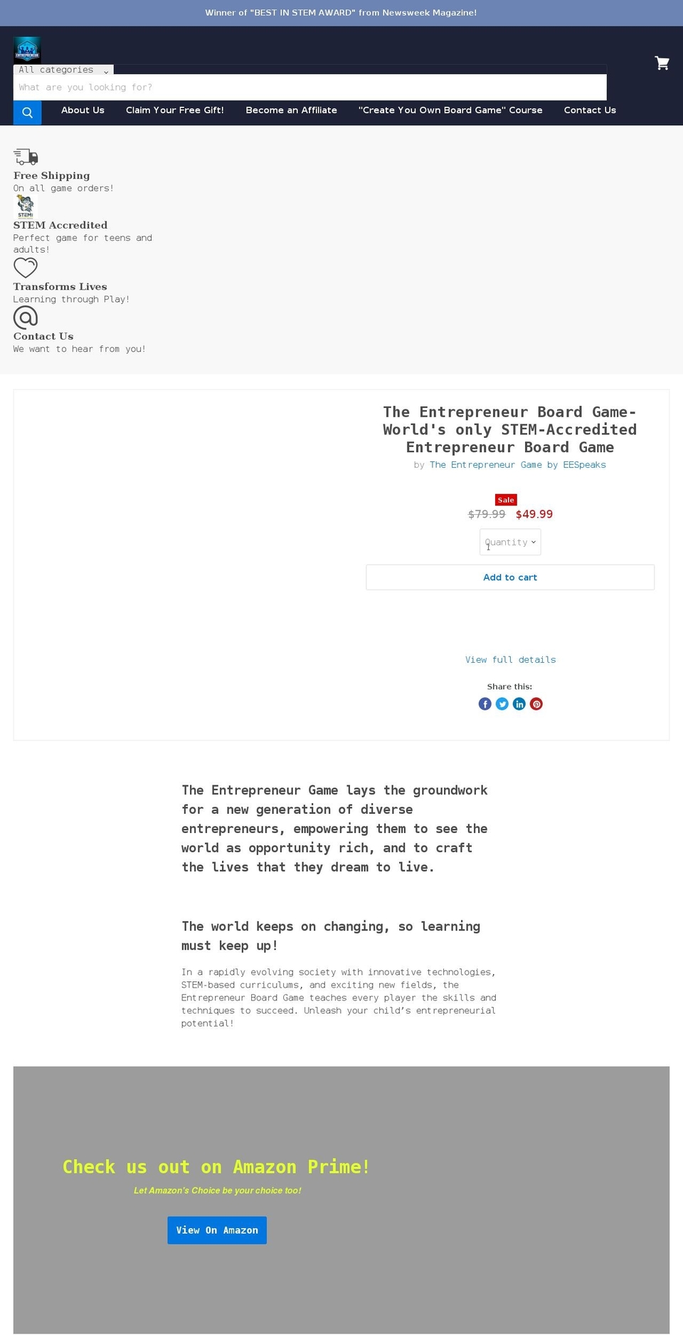 educationalgamestore.com shopify website screenshot