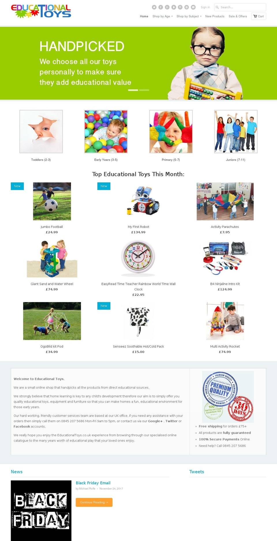 educationaltoys.co.uk shopify website screenshot