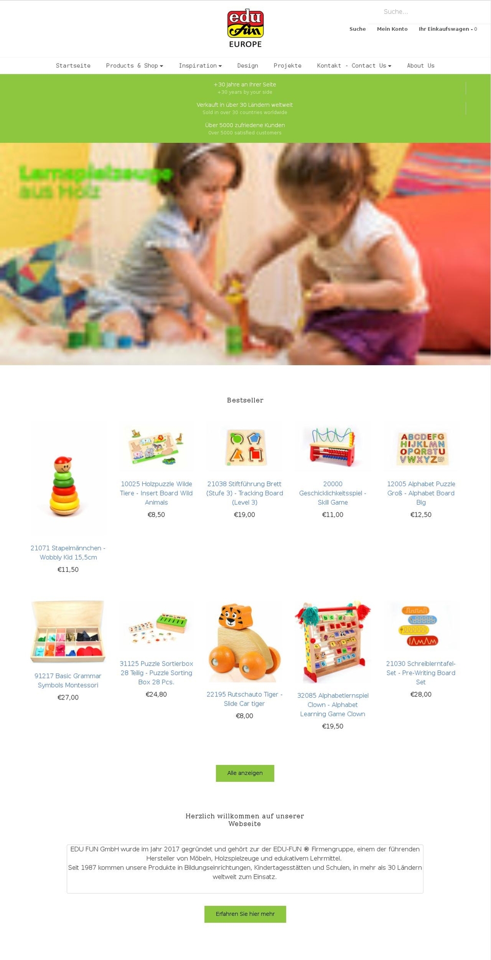 Edu Fun Germany  Aprl Shopify theme site example edufun.de