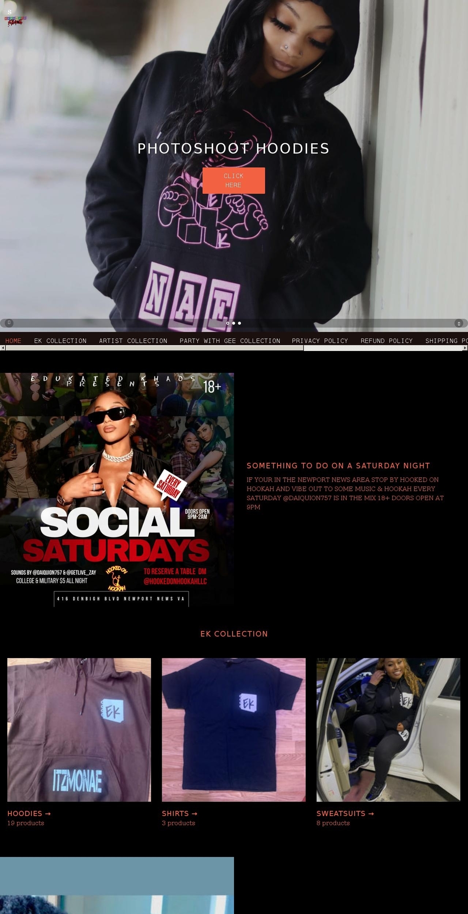 edukatedkhaos.com shopify website screenshot