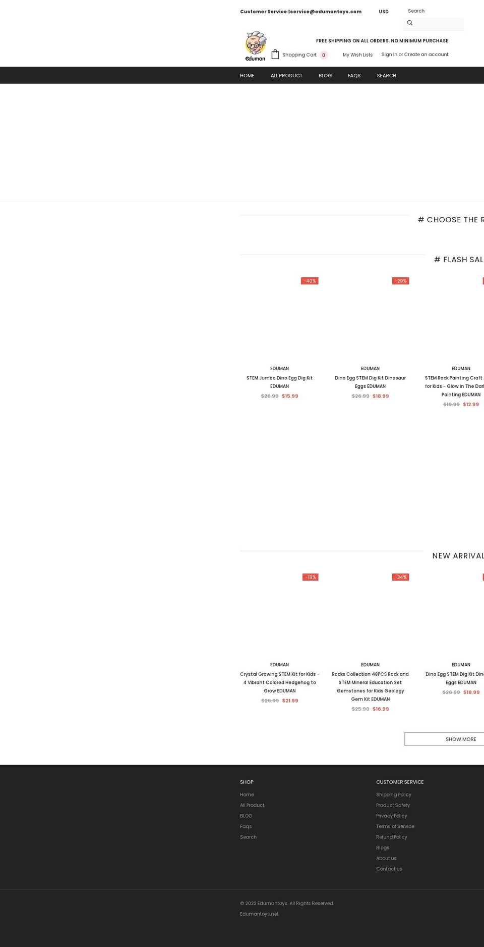 edumantoys.net shopify website screenshot