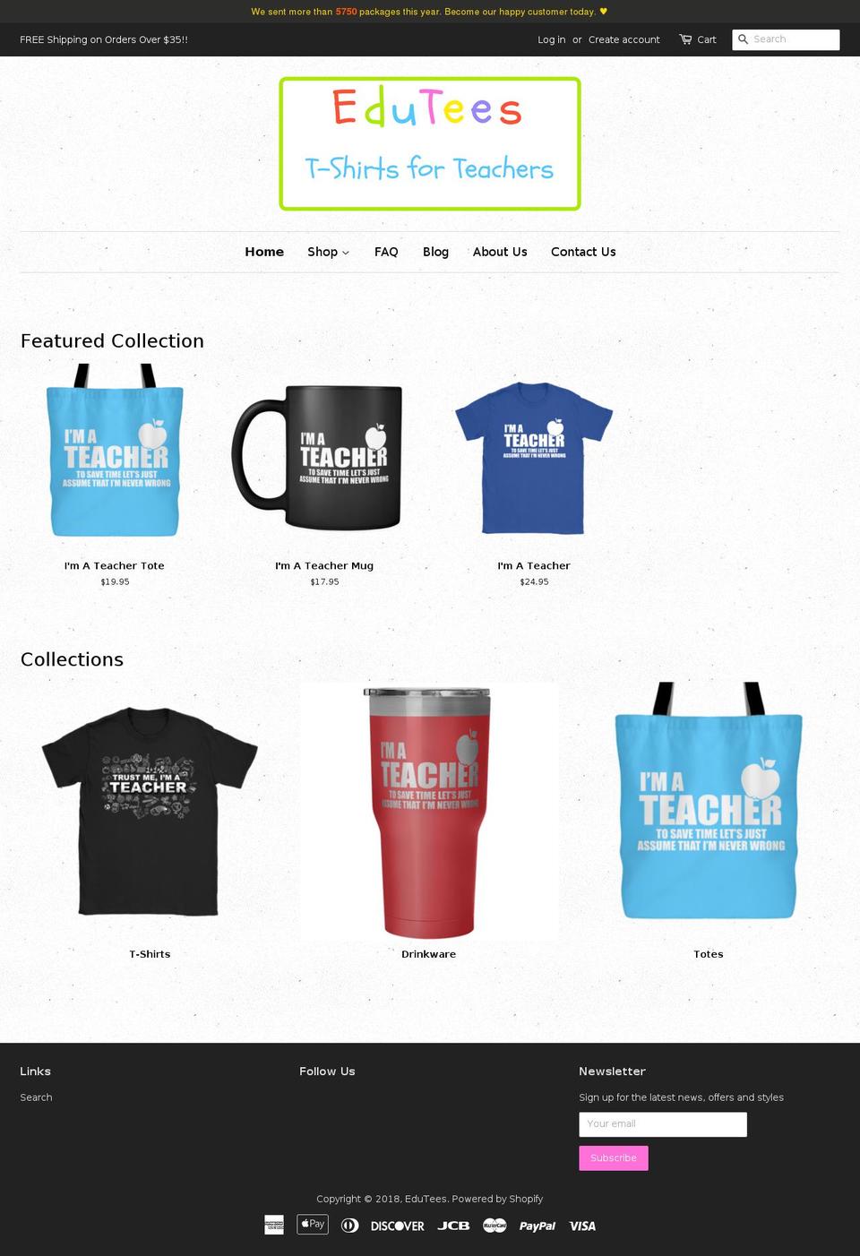 edutees.myshopify.com — Shopify storefront screenshot