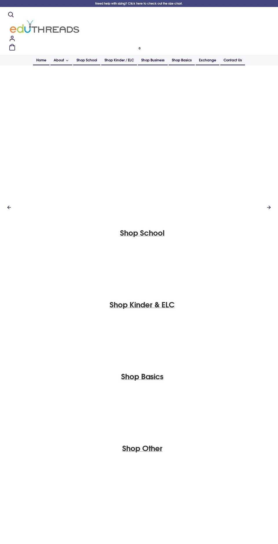 eduthreads.com.au shopify website screenshot