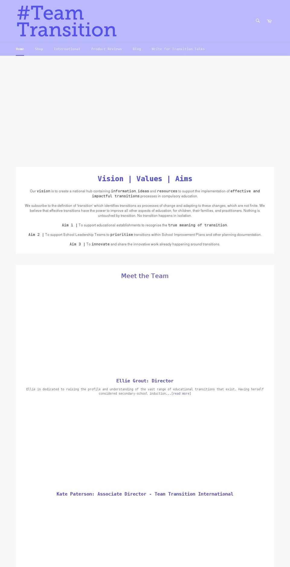 edutransition.co.uk shopify website screenshot
