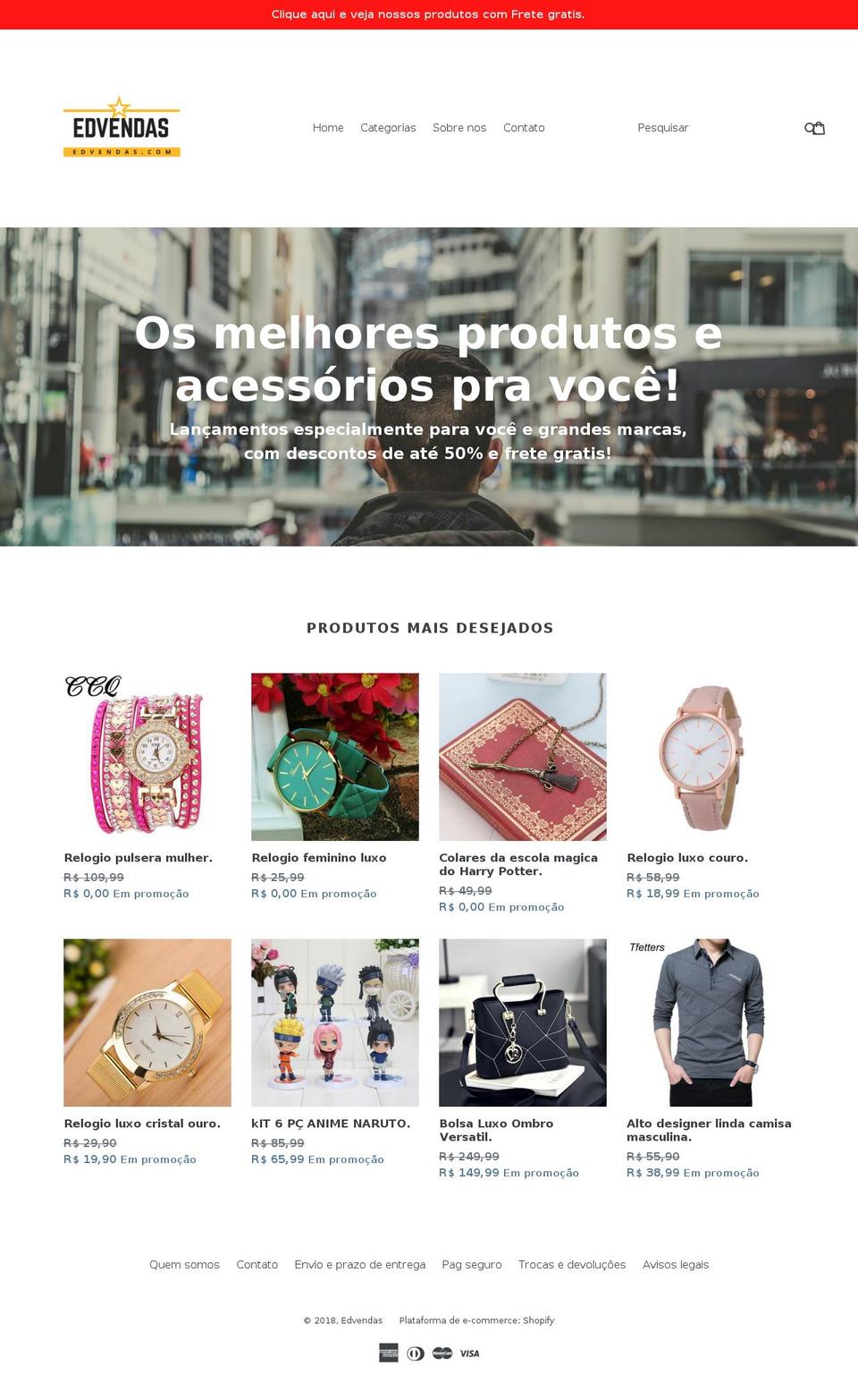 edvendas.com — Shopify storefront screenshot