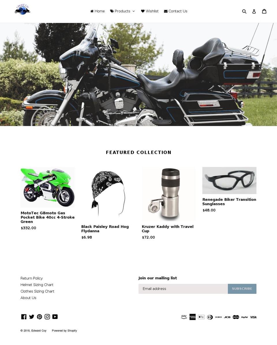 edwardcoy.com — Shopify storefront screenshot