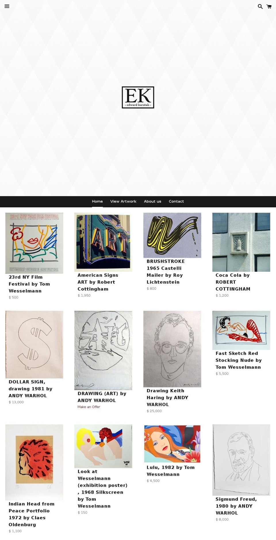 edwardkurstak.com shopify website screenshot