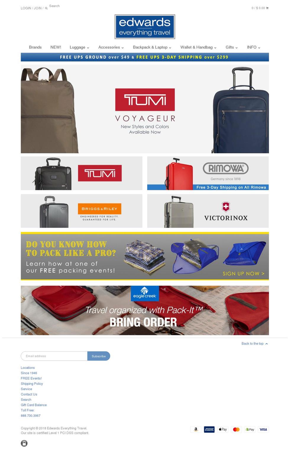 edwardseverythingtravel.com — Shopify storefront screenshot