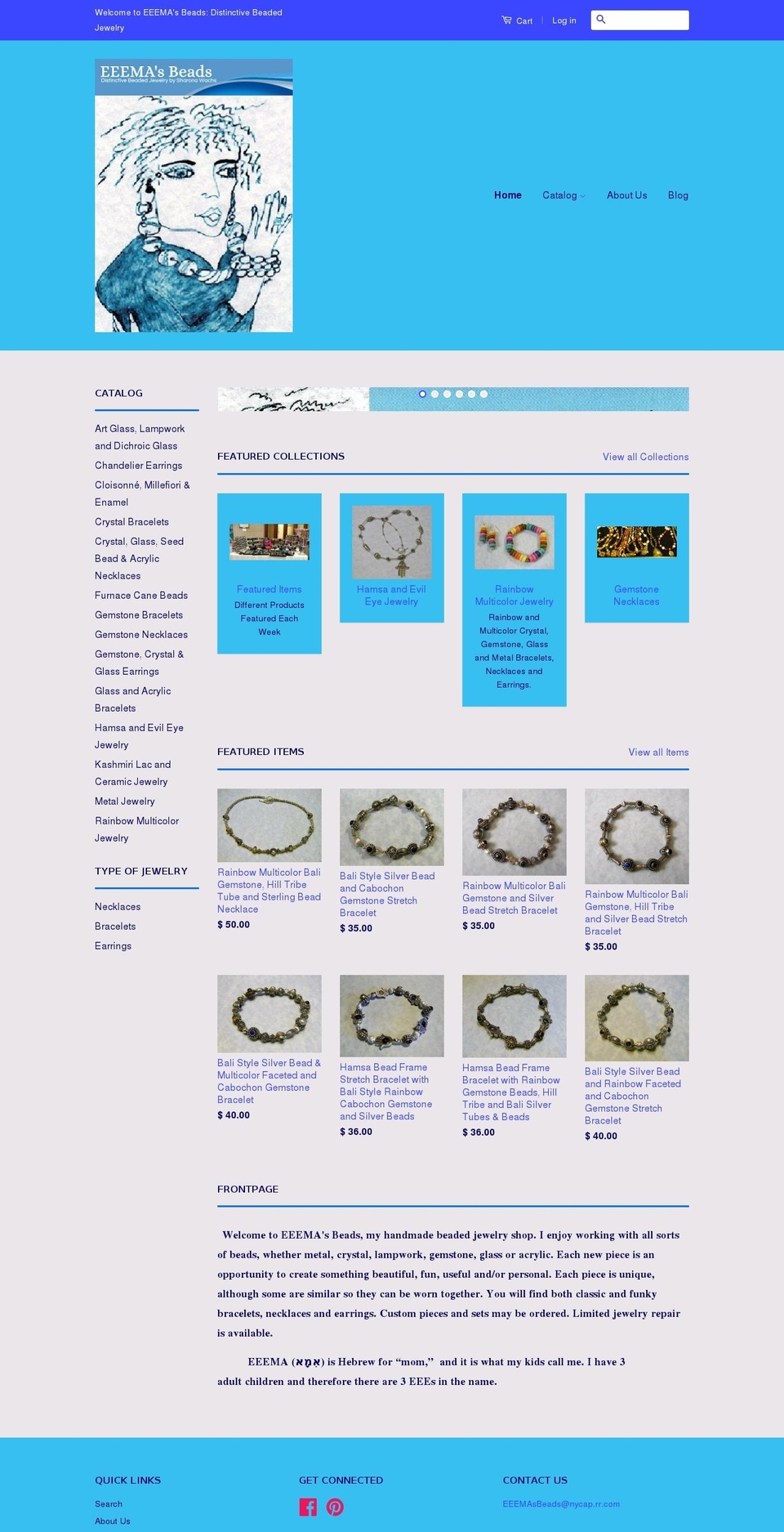 eeemas-beads.com shopify website screenshot