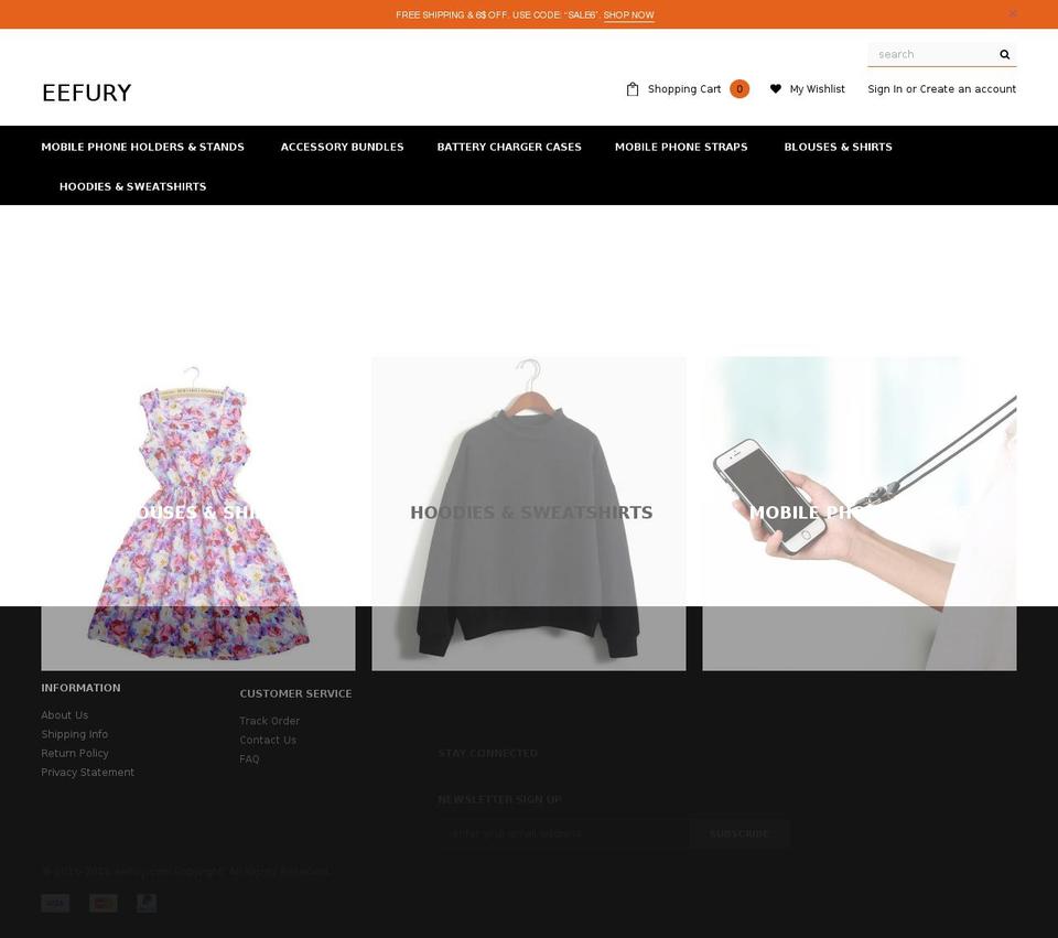 eefury.com — Shopify storefront screenshot