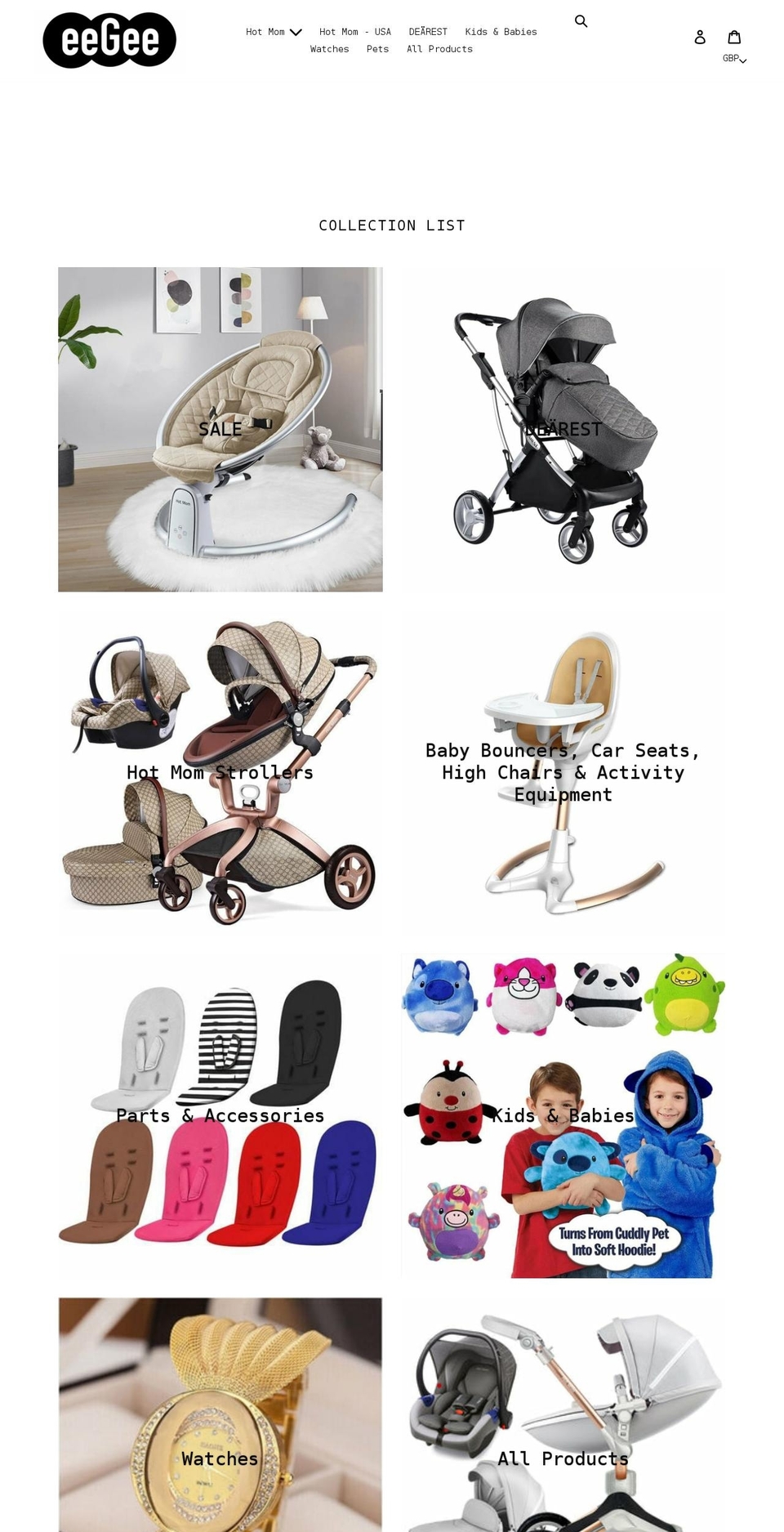 eegee.co.uk shopify website screenshot