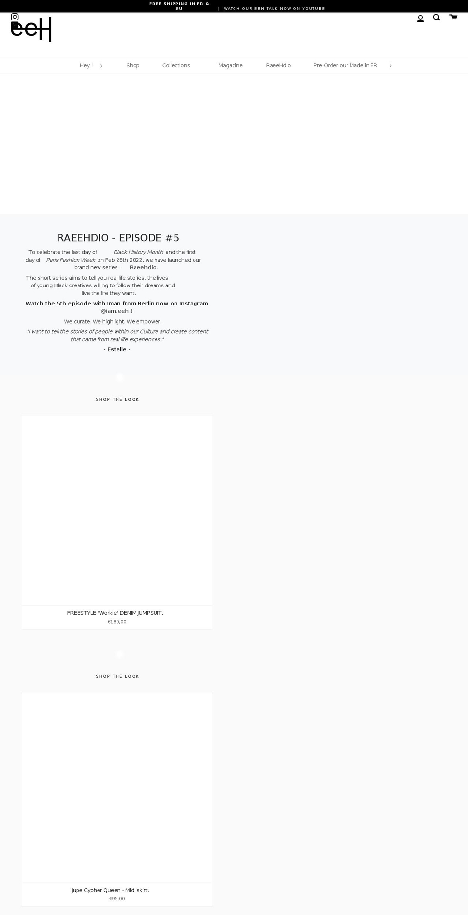 eeh-wear.com shopify website screenshot