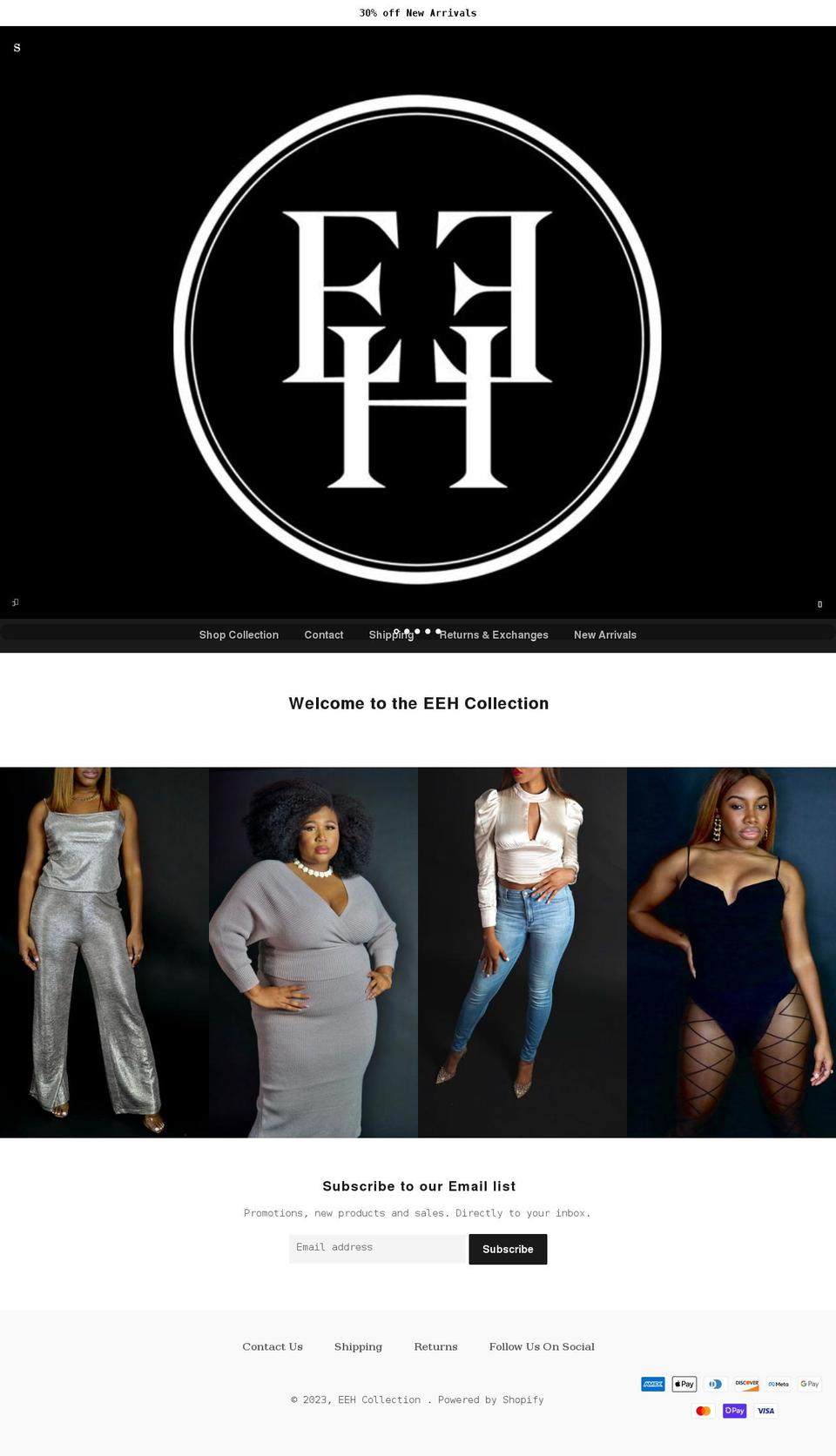 eehcollection.com shopify website screenshot
