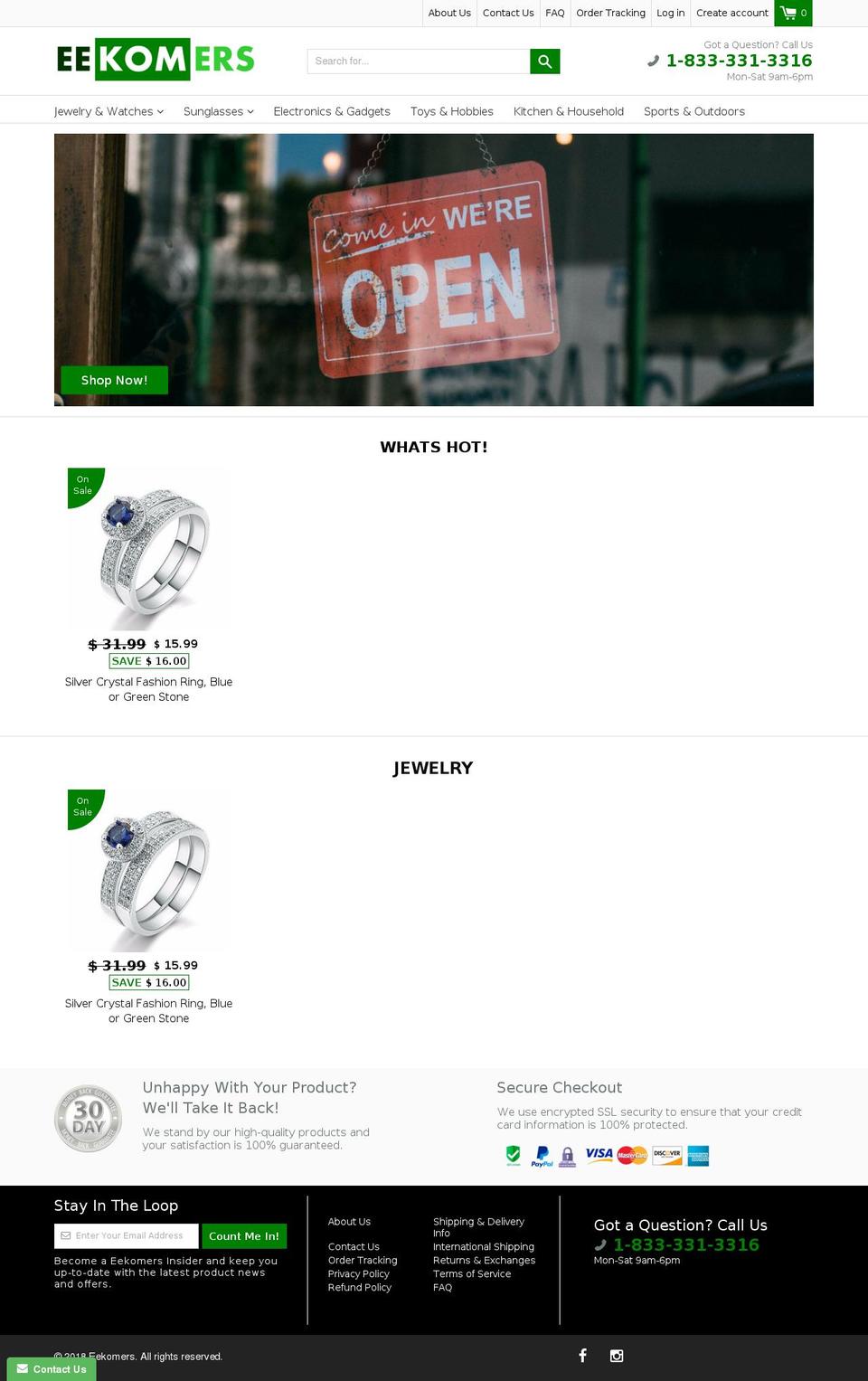 eekomers.com — Shopify storefront screenshot