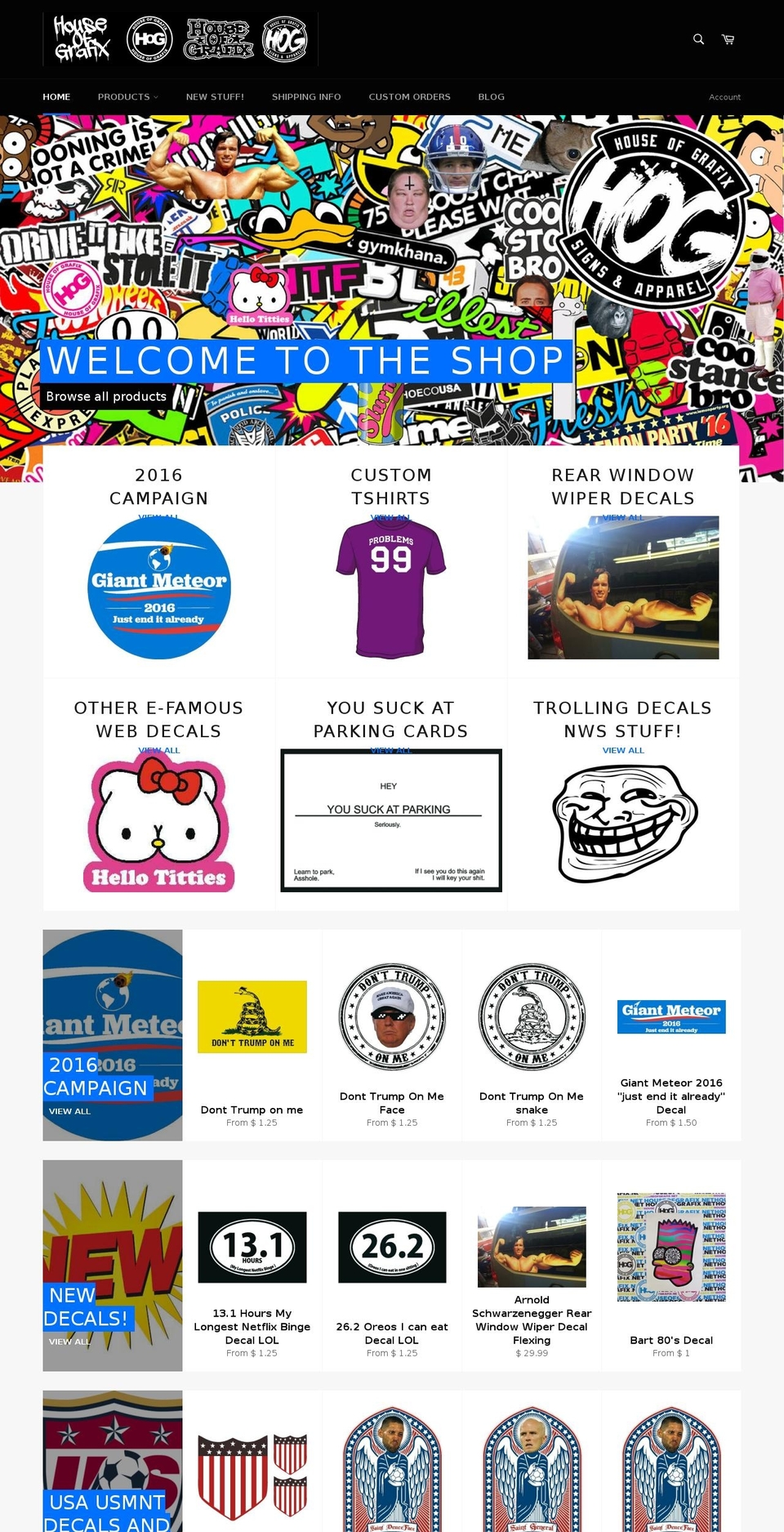 eekstickers.com shopify website screenshot