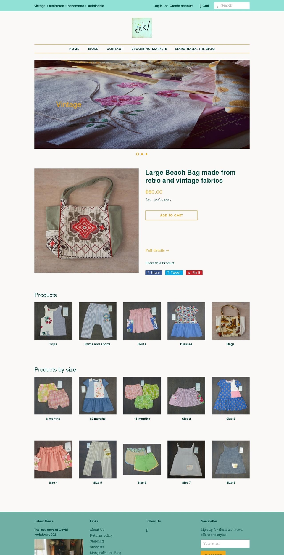 eekvintage.com shopify website screenshot