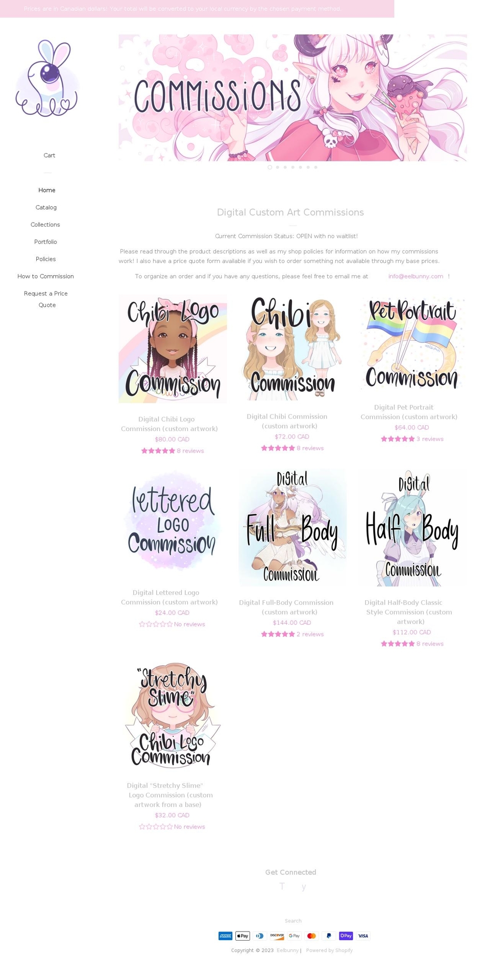 eelbunny.com shopify website screenshot