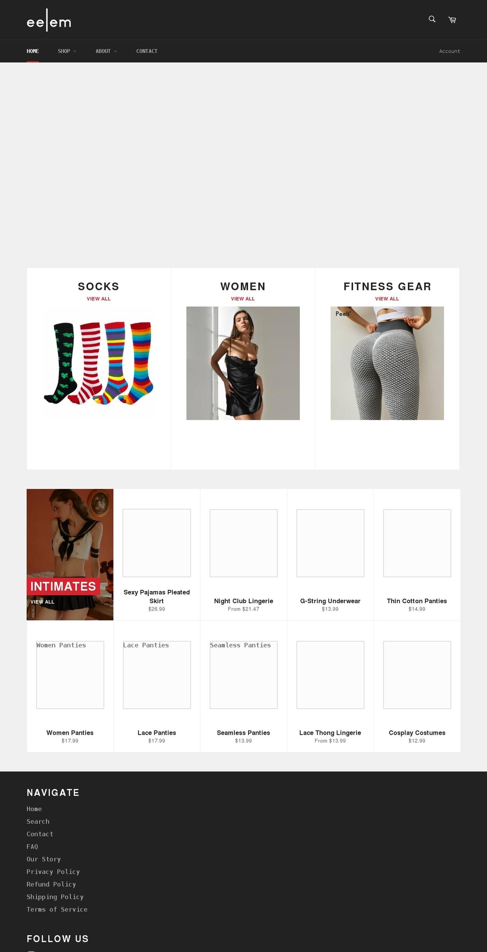 eelem.com shopify website screenshot