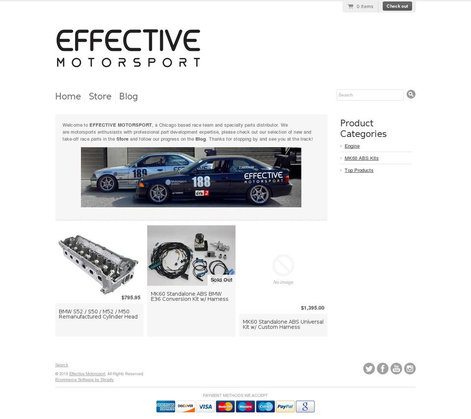 effectivemotorsport.com — Shopify storefront screenshot
