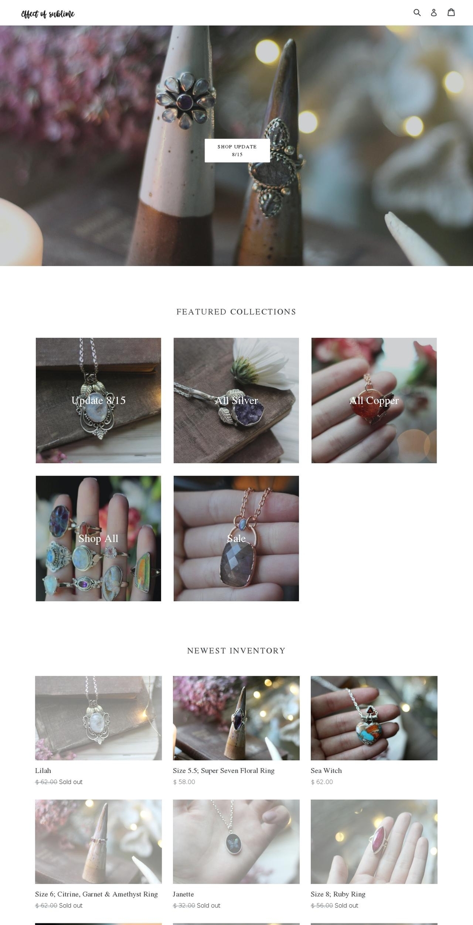 effectofsublime.com shopify website screenshot