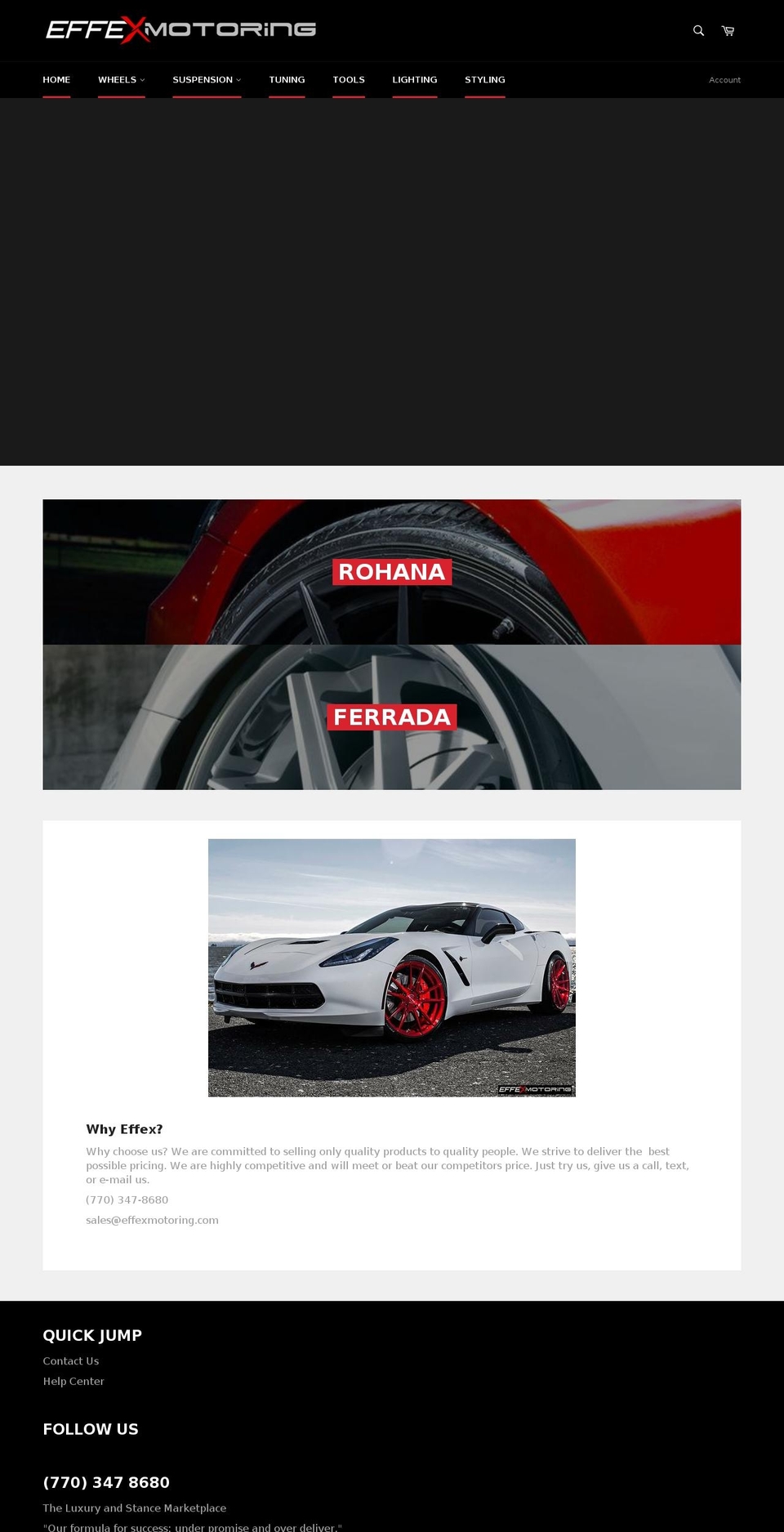 effexmotoring.com — Shopify storefront screenshot