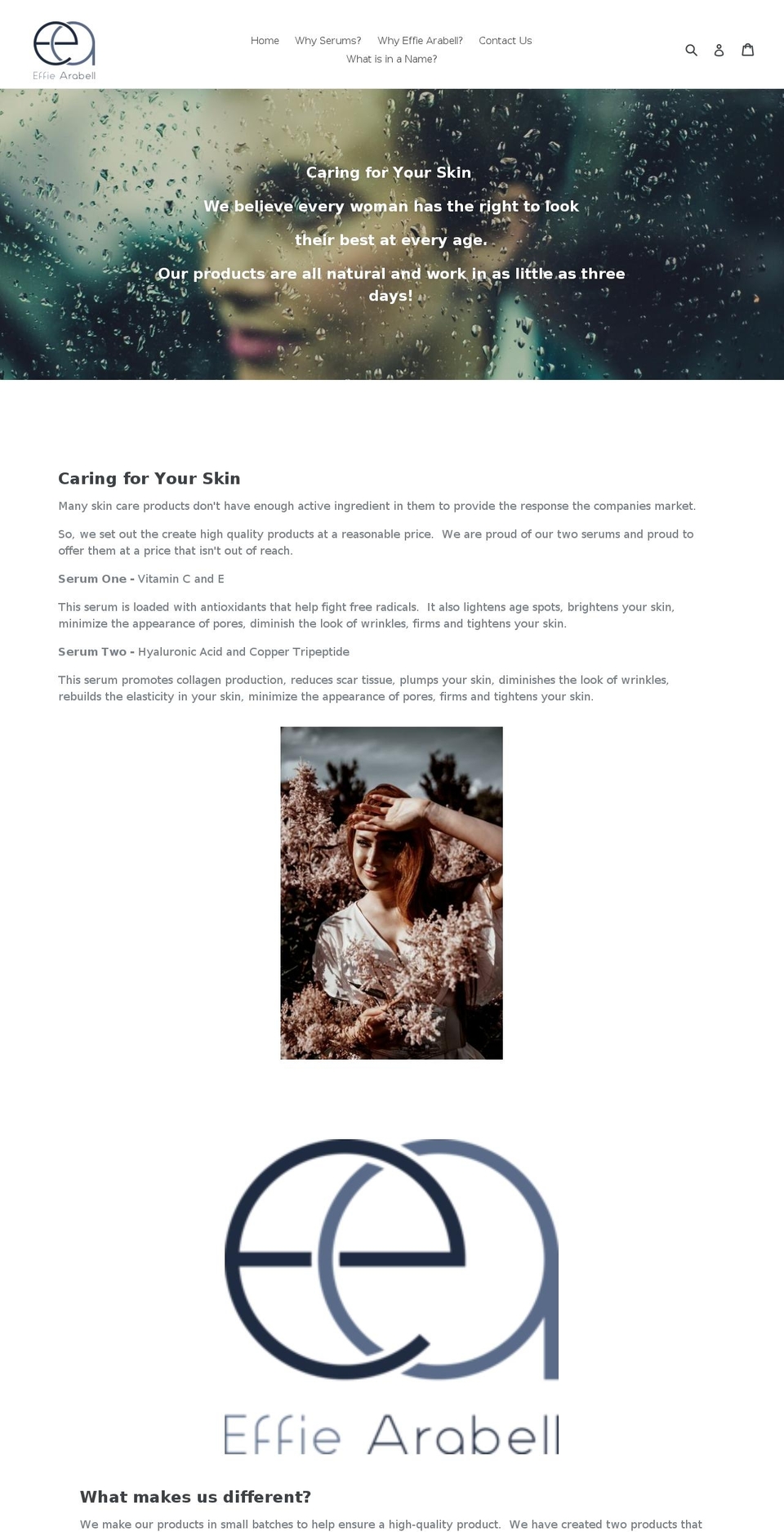 effiearabell.com — Shopify storefront screenshot