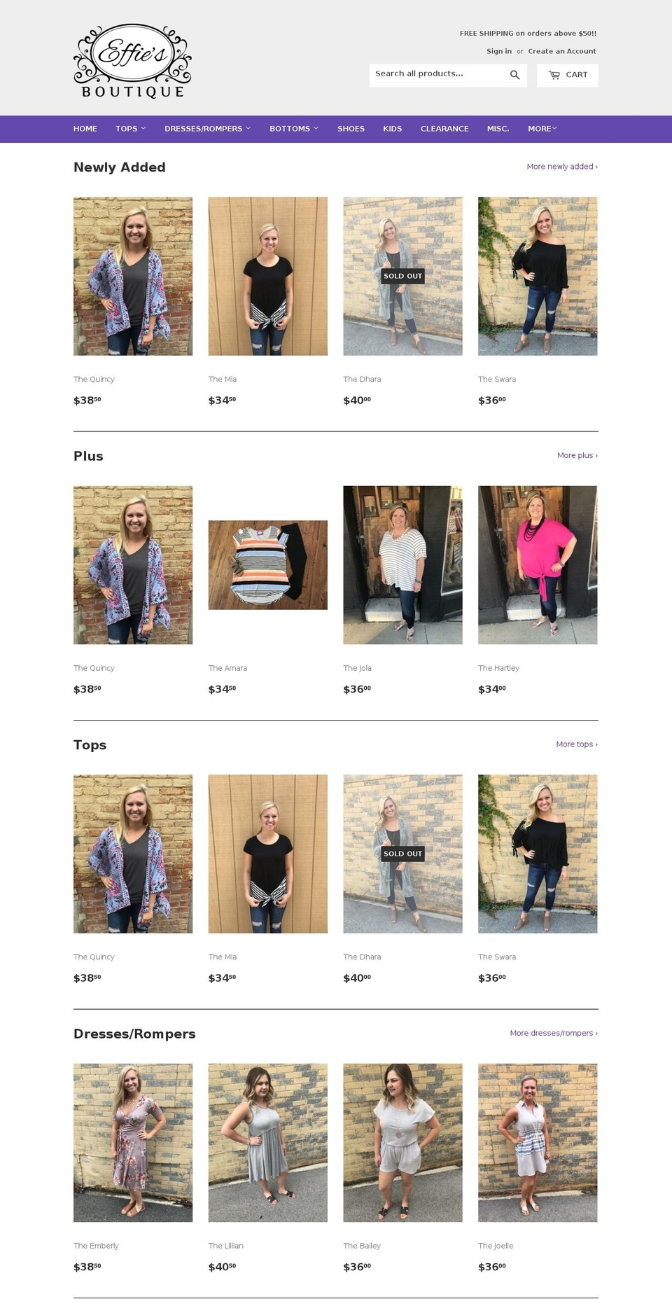 effiesboutiqueoh.com shopify website screenshot