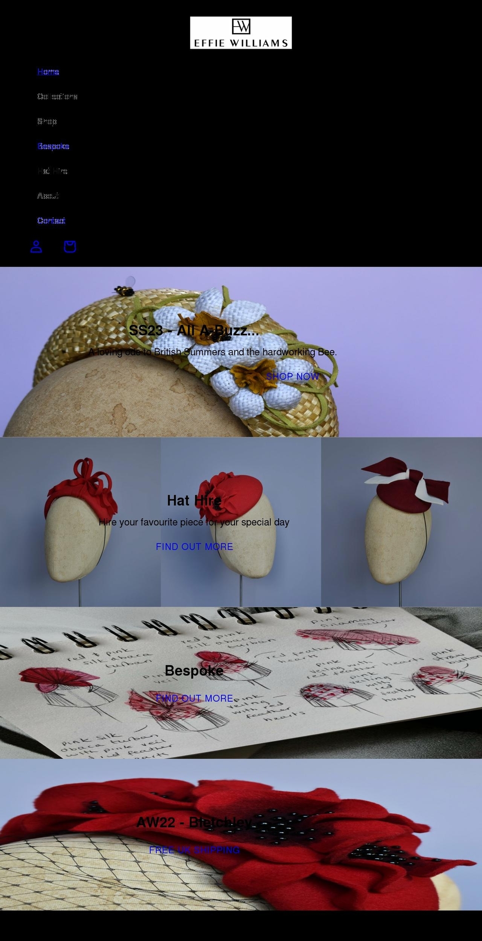 effiewilliams.com shopify website screenshot