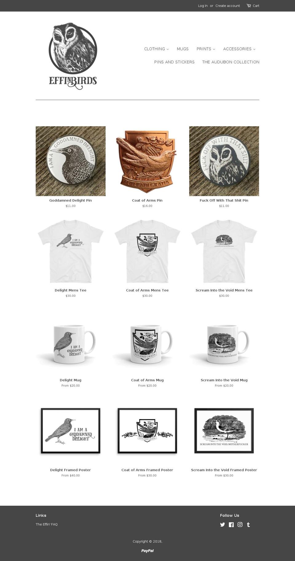 effinbirds.com shopify website screenshot
