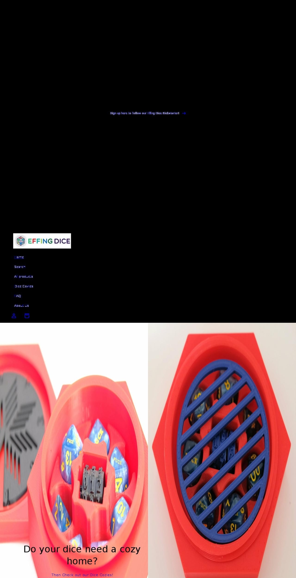 effingdice.com shopify website screenshot