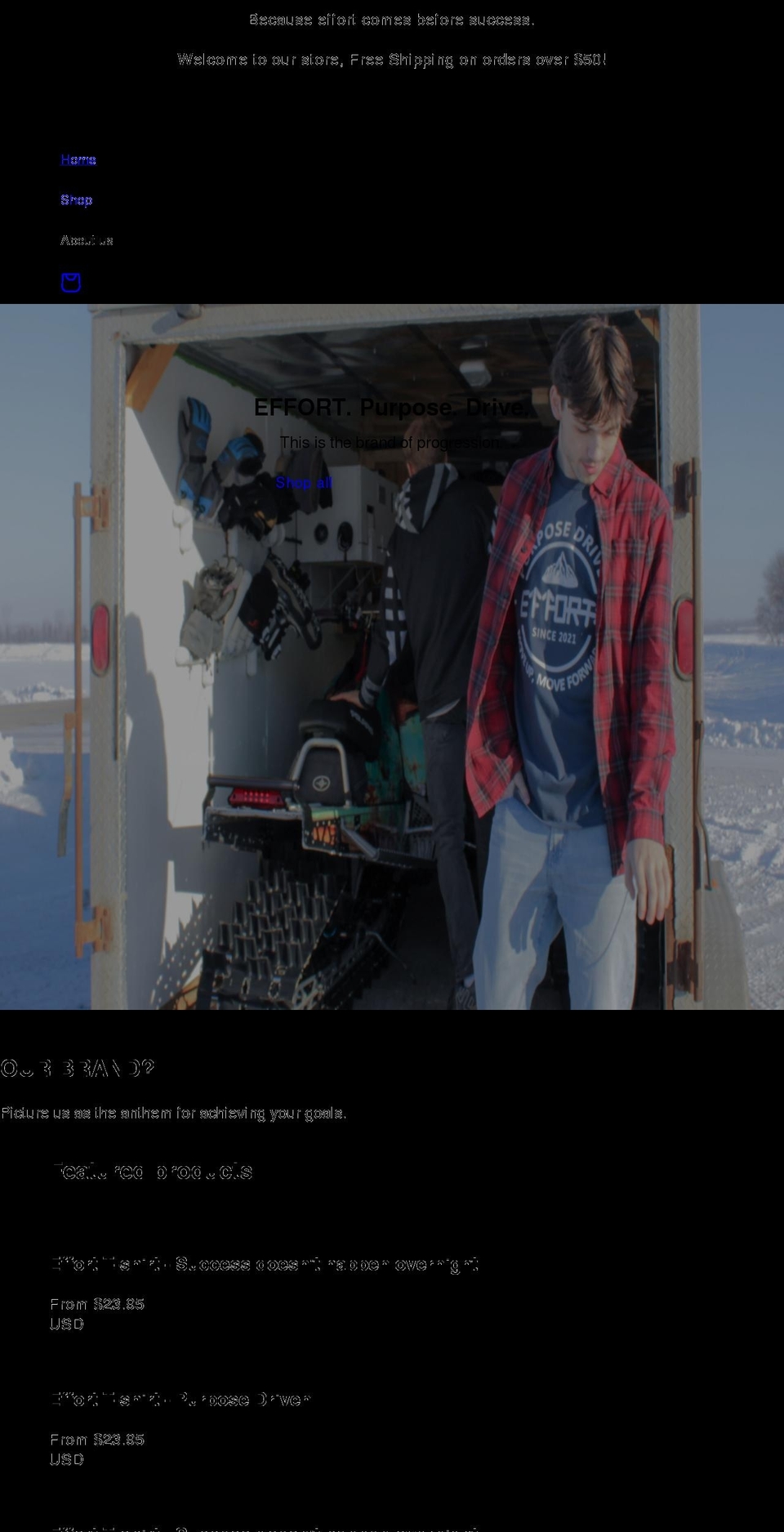 effort-apparel.com shopify website screenshot