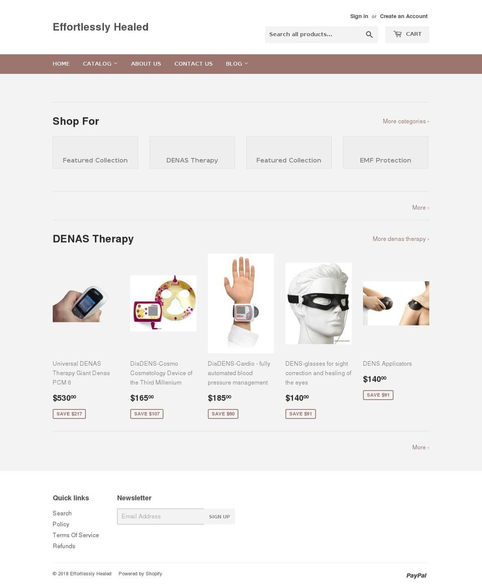 effortlesslyhealed.com — Shopify storefront screenshot