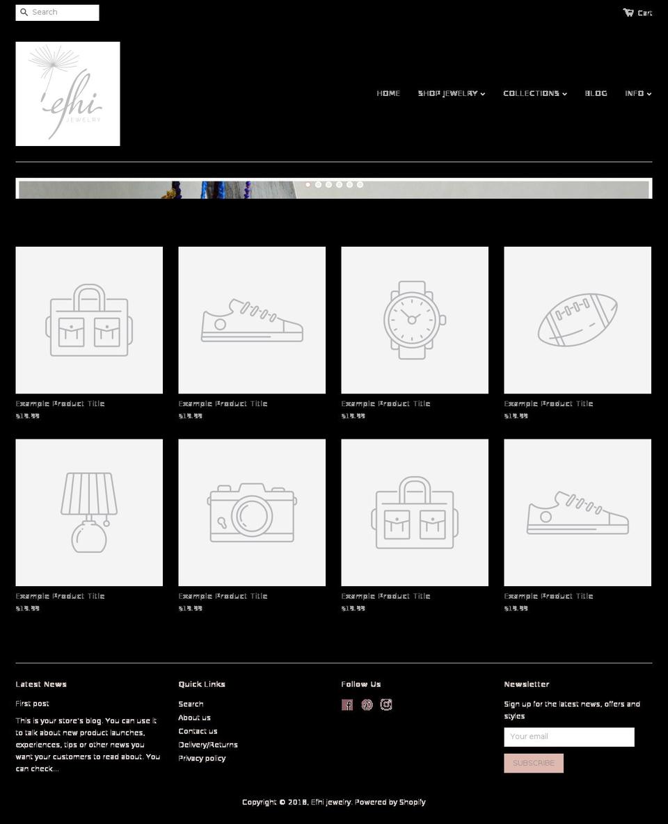 efhijewelry.com shopify website screenshot