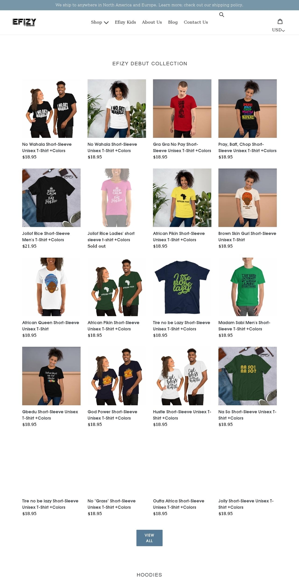 efizyteez.com shopify website screenshot
