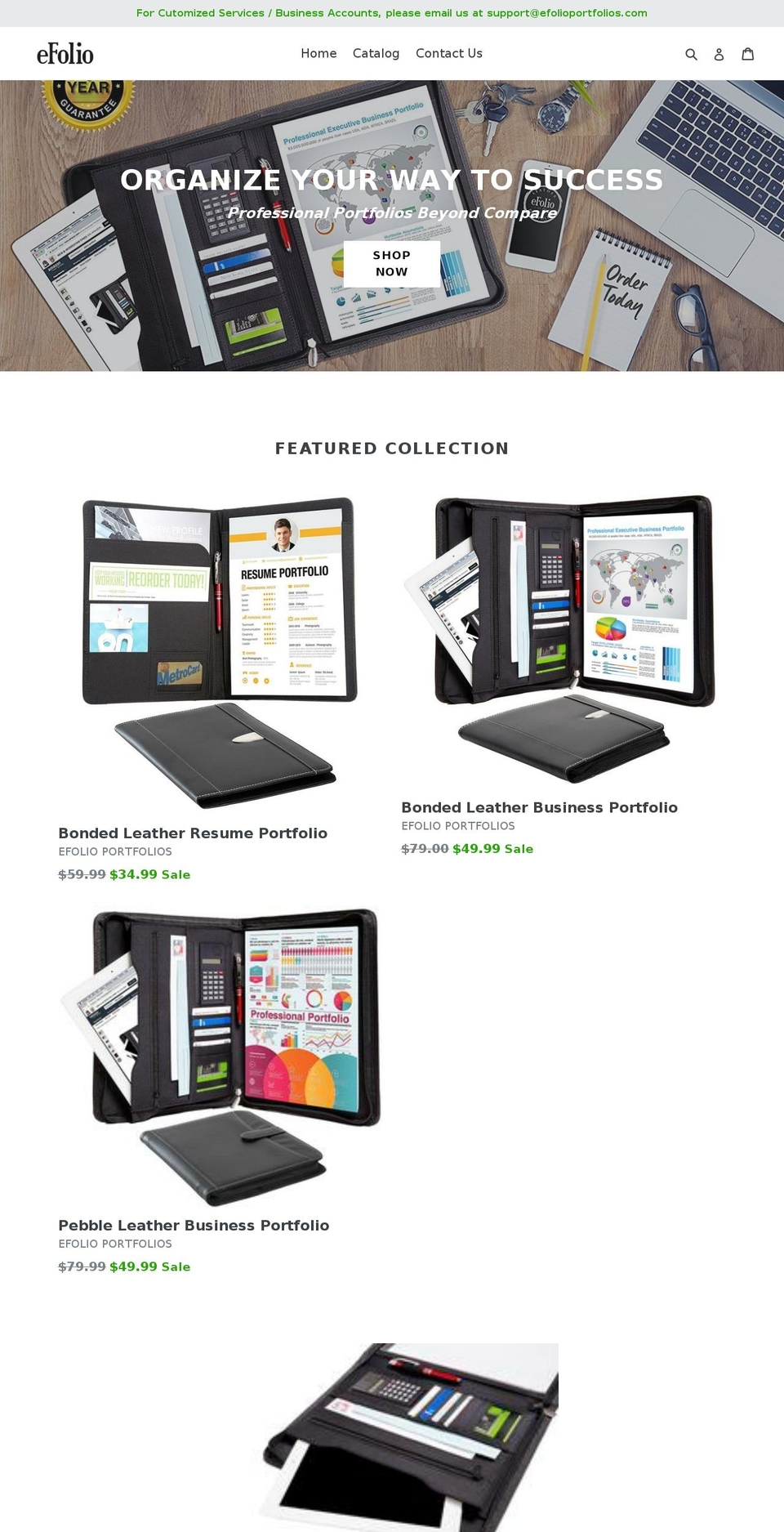 efolioportfolios.com — Shopify storefront screenshot