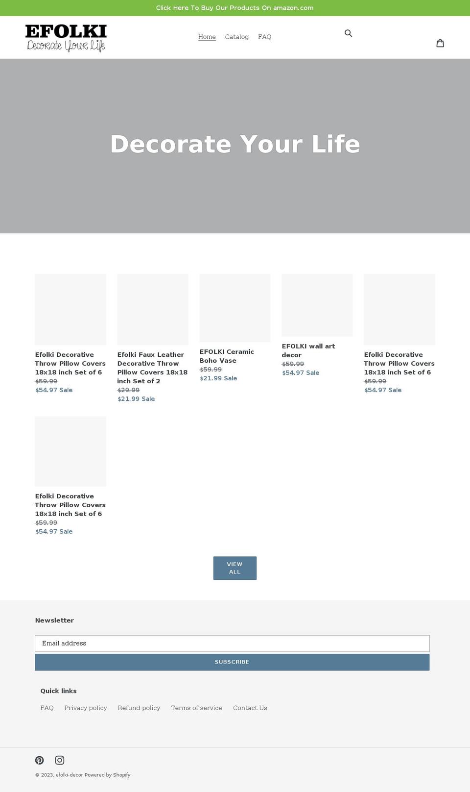 efolki-decor.myshopify.com shopify website screenshot