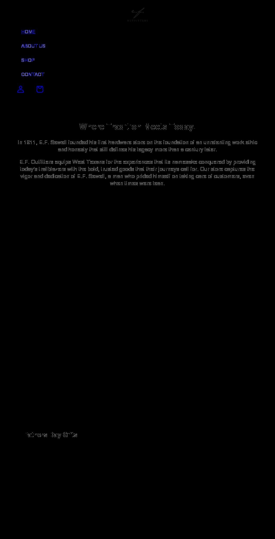 efoutfitters.com shopify website screenshot