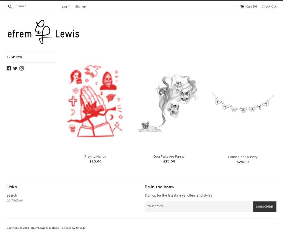 efremlewis.com — Shopify storefront screenshot